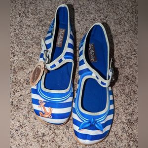 Hot Chocolate Design Chocolaticas Mary Jane Nautical Flats NWT SIZE US8/EU38